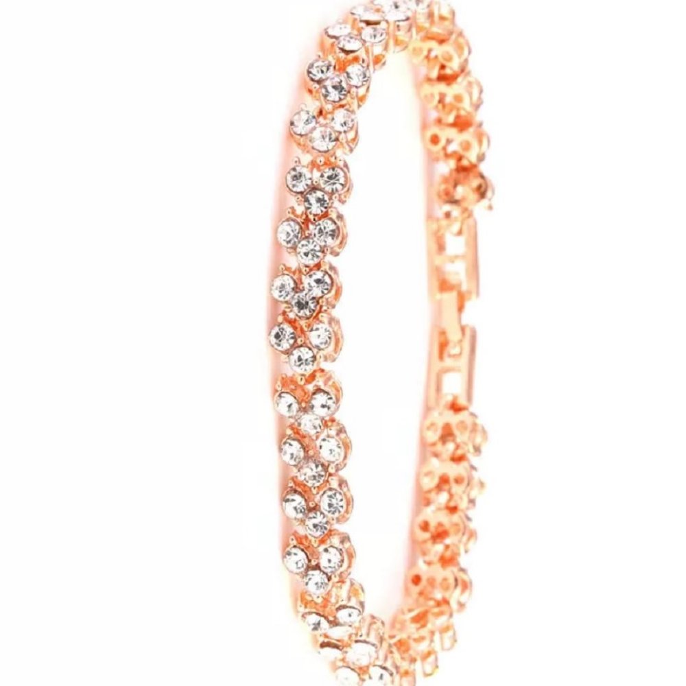 SALE! Classy Fashion Glamour Jewelry Stamped No. 925  Crystal Bracelet - Picture 4 of 5